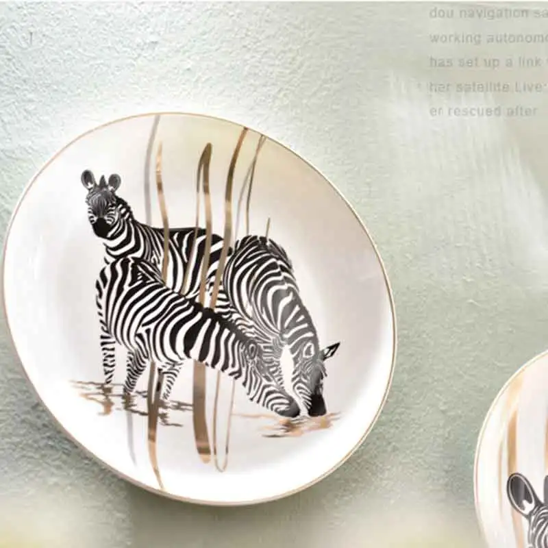 Настенные подвесные тарелки Zebra Bone China керамическая декоративная тарелка с