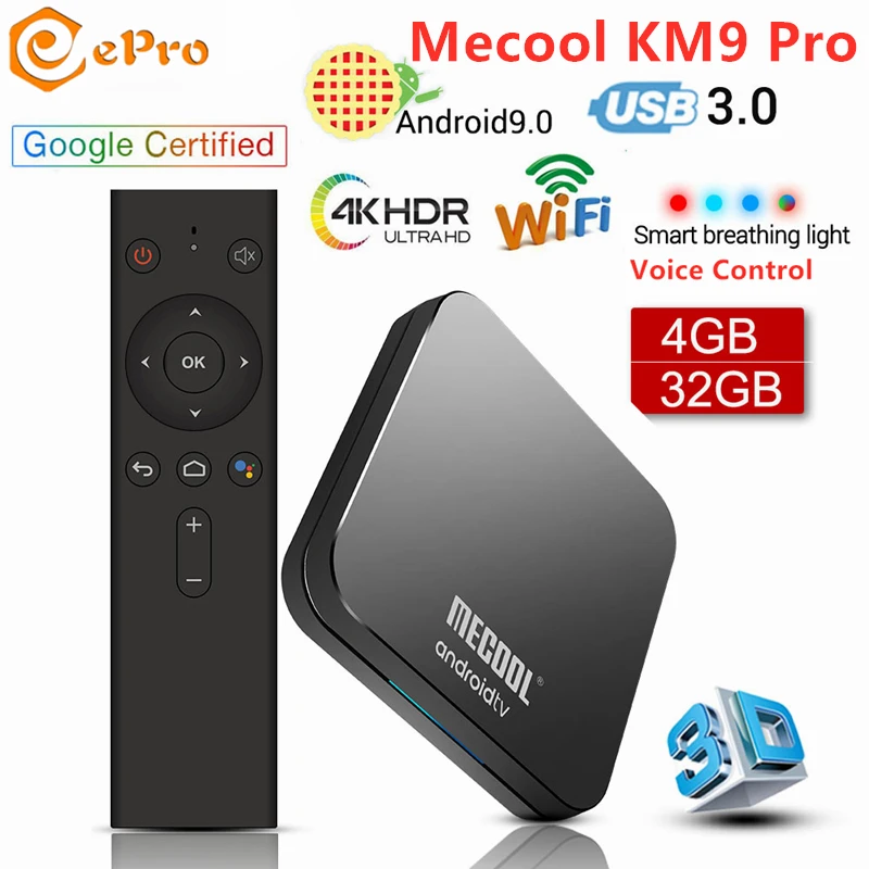 ТВ приставка Mecool KM9Pro S905X2 Android 9 0 ОЗУ 4 Гб ПЗУ 32 KM9 Pro ATV Голосовое управление 2 4G