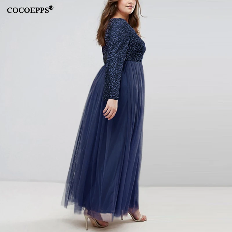 Женское длинное Сетчатое платье макси с блестками размеры до 6XL|long dress|party dressesdress
