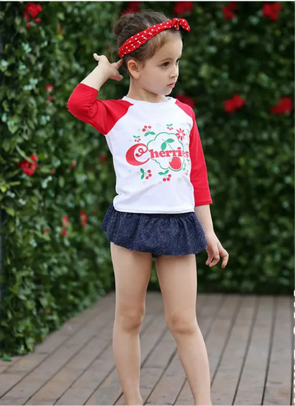 Новинка 2020 милые летние купальники для девочек купальник с длинными рукавами