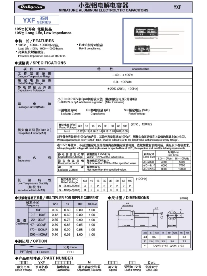 20 шт. и Rubycon 25V220UF 8X11,5 мм 220 мкФ, алюминиевая крышка, 25В YXFSeries долгий срок службы низкое сопротивление Сделано в Японии