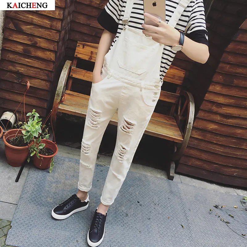 Мужские подтяжки 2017 Новый бренд повседневные черно белые джинсовые комбинезоны