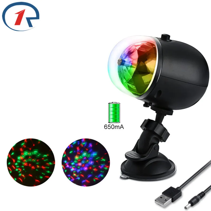 ZjRight водонепроницаемый USB встроенный аккумулятор вращающийся RGB диско шар