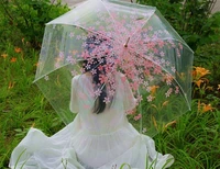 transparent clear umbrella cherry blossom mushroom apollo sakura princess umbrella new handle walking brolly parasol umbrellas
