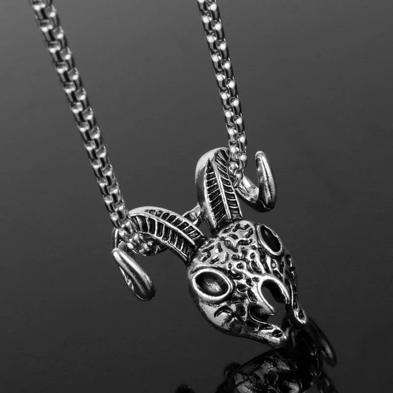 dongsheng Viking Theme Necklace African Tribes Sheep Head Skull Pendant Snake Chain Jewelry Accessories -30 | Украшения и