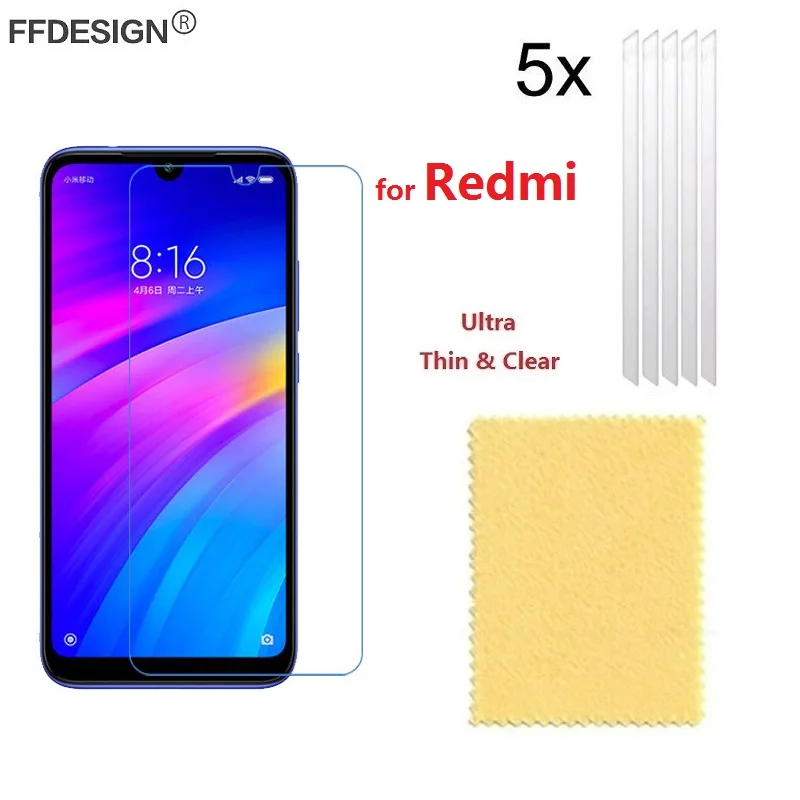 Прозрачная защитная пленка для ЖК экрана 5x Xiaomi Redmi Note 7 6 5 Pro 6A Plus не закаленное