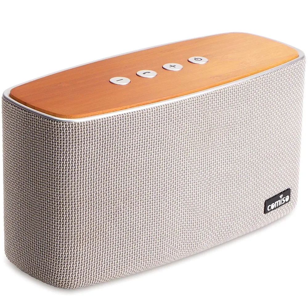 

Bluetooth-Колонка COMISO 30 Вт с супер басами, Бамбуковая деревянная Колонка для дома