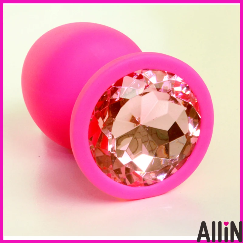 size S silicone anal plug butt bead gem jewel diamond inside sex toys for adult | Красота и здоровье