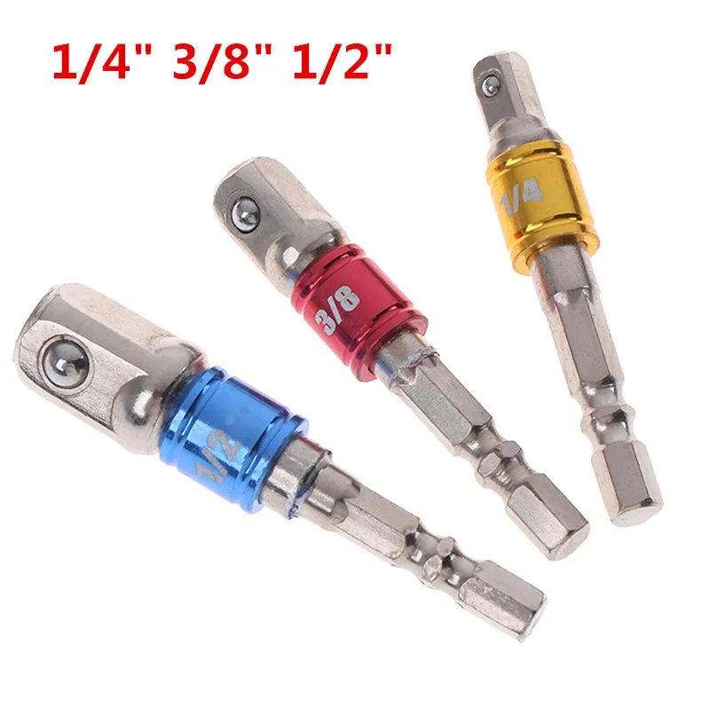 3 вида стилей 1/4 &quot3/8&quot 1/2 &quotгнездо адаптера привода шестигранный хвостовик