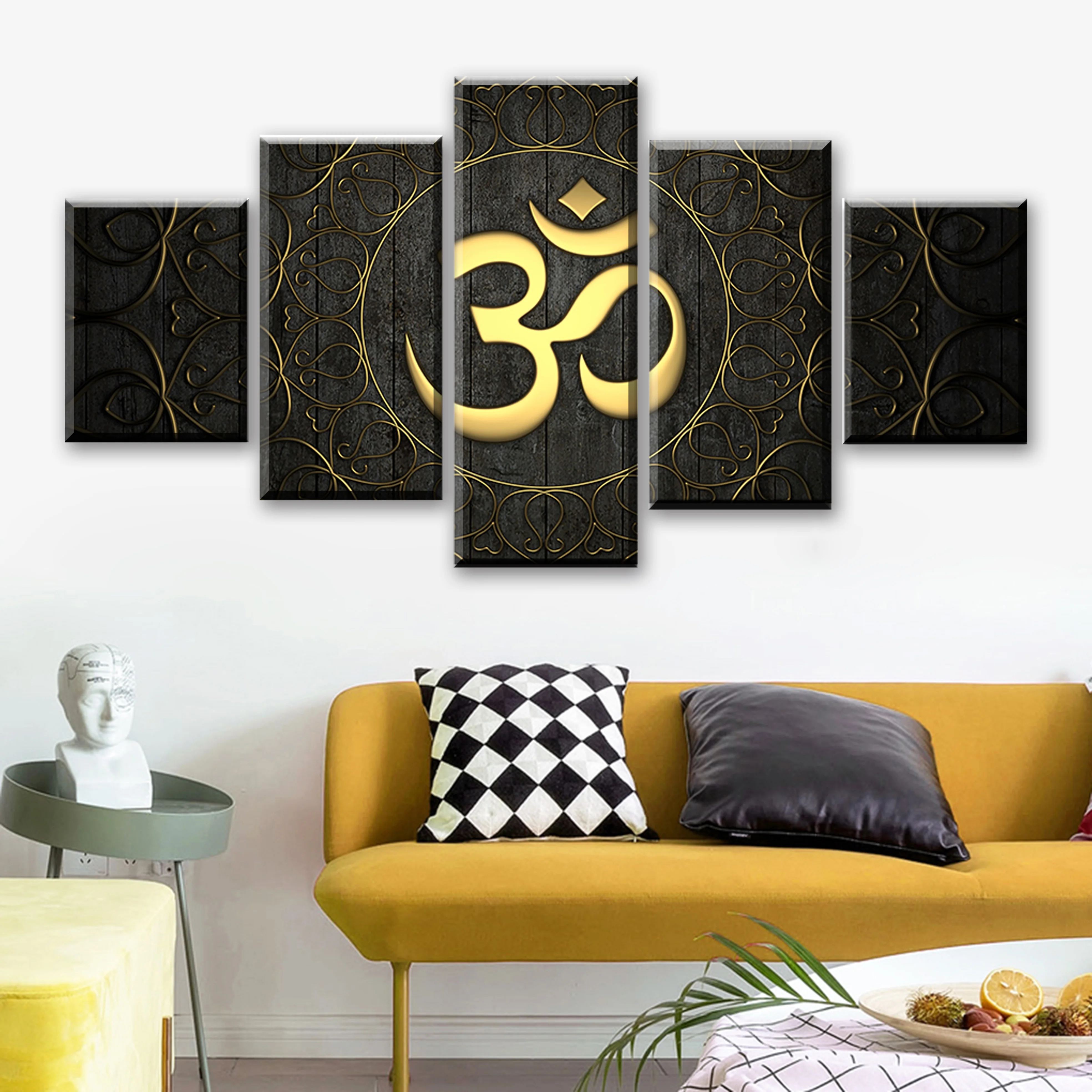 Картины на холсте для гостиной домашний декор 5 шт. Постер Будды Ом йоги HD печать