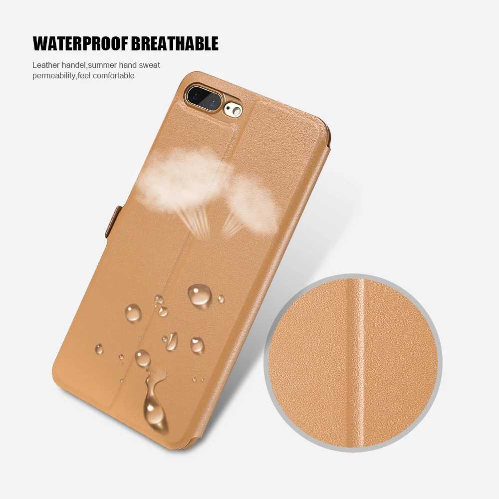 Luxury Smart Front Window View Clear Leather Flip Phone Case For iphone X XS Max Xr 6 6S 7 8 Plus 4 4S 5 5S SE Cover | Мобильные