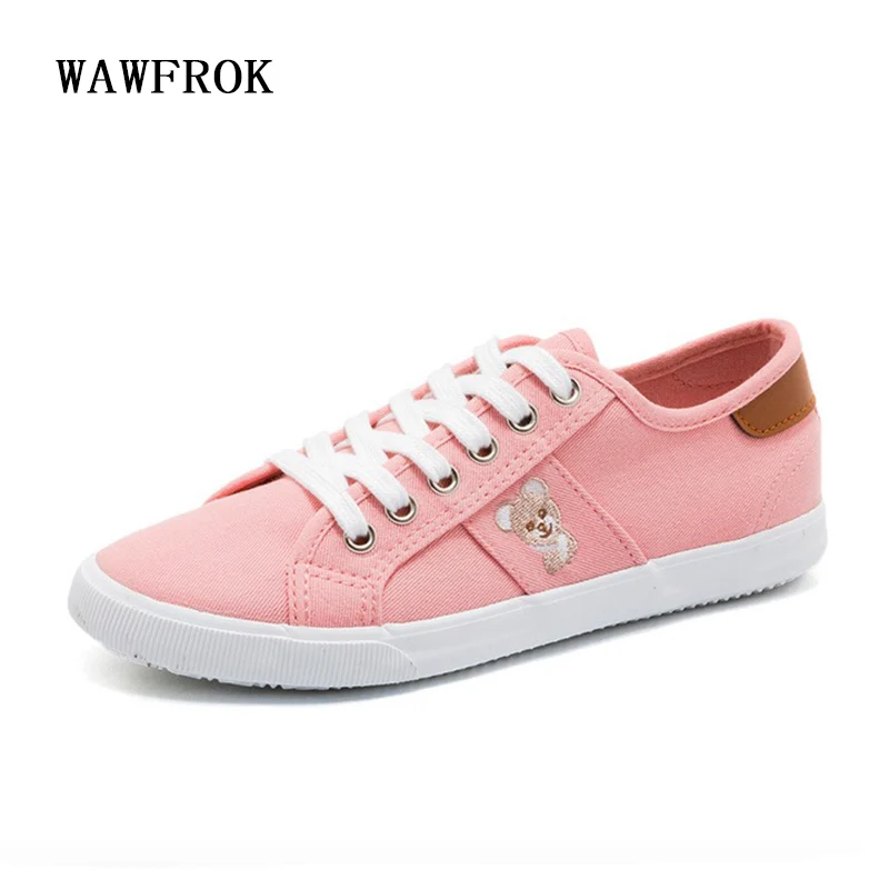 Women Casual Shoes 2018 Spring Summer Canvas Woman Flats Fashion Lace-Up Sweet Breathable Sneakers | Обувь