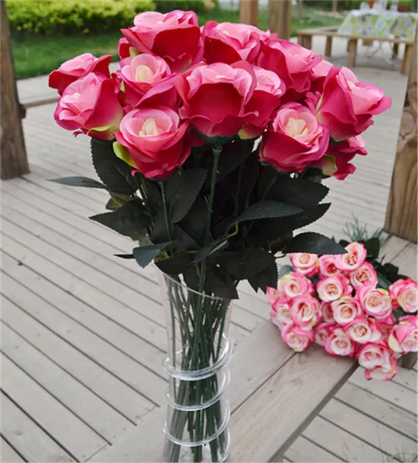 Single Stem Rose 62cm/24.41&quot Length Dia. 7cm 100Pcs Artificial Flowers Roses Camellia for Home Xmas Showcase Decor | Дом и сад