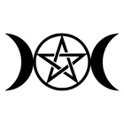 15 см * 7,6 см Тройная Луна богиня Викка Пентакль Мультяшные наклейки Черныйсеребряный цвет