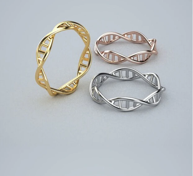 Посеребренное кольцо ДНК для женщин | Украшения и аксессуары