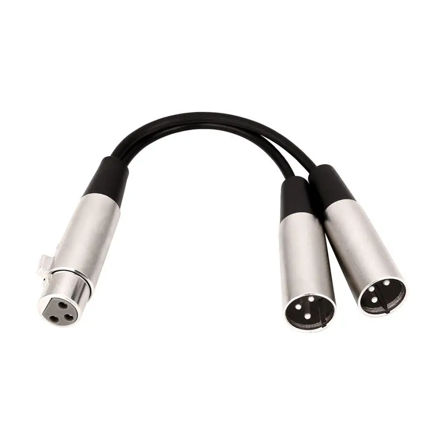 HIPERDEAL 3Pin XLR гнездовой разъем к двойному штекеру Y сплиттер адаптер Шнур Прямая