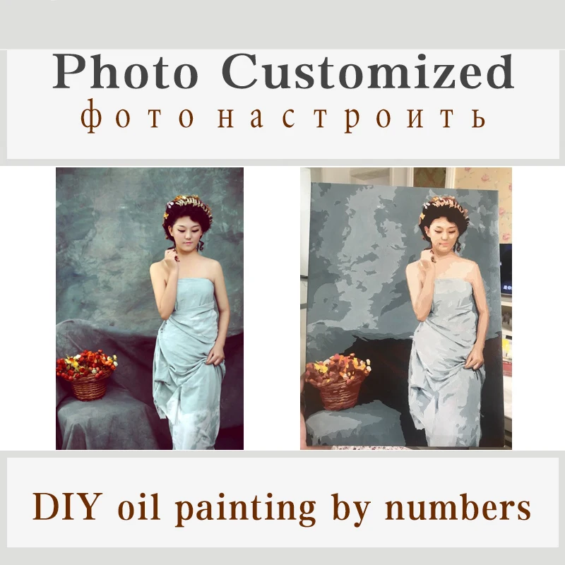 Потрясающе! Фото на заказ сделать свой собственный diy Цифровая живопись маслом по номерам картина рисунок на холсте портрет Свадебные семейные фотографии