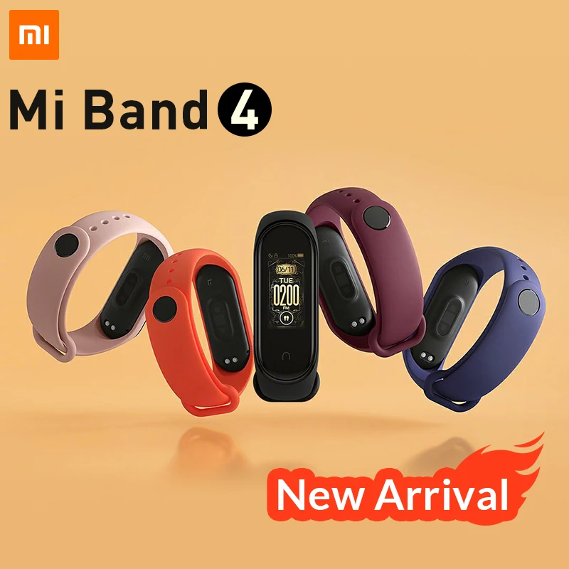 Xiaomi mi Band 4 глобальная версия цветной экран Смарт-Браслет фитнес-трекер mi Band 4 браслет Bluetooth водонепроницаемый для IOS/Android