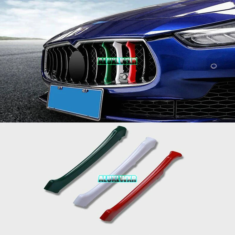 ABS Car-styling Front Grille Grills Trim Strips Cover Performance Decoration Stickers 2014 2015 2016 2017 for Maserati Ghibli