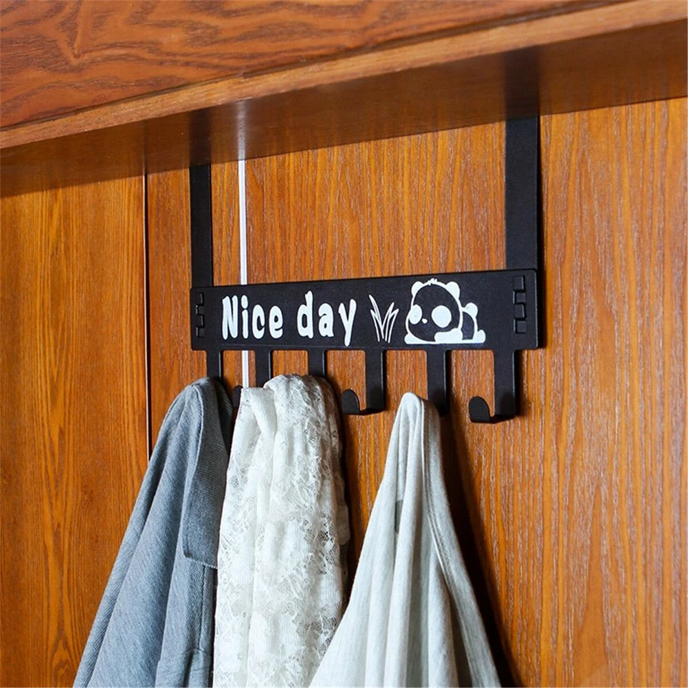 

Carbon Steel Over The Door Hanging Hooks Rack Bath Towel Clothes Holder Hanger