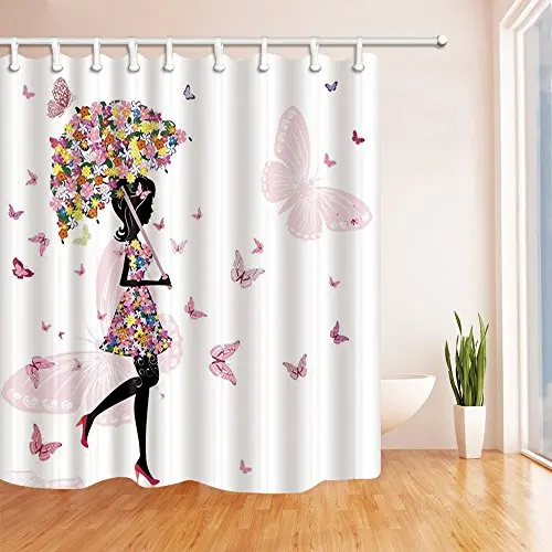 Девчачий Декор гобелен Девушка одета в цветочную юбку и зонтик бабочки танцы