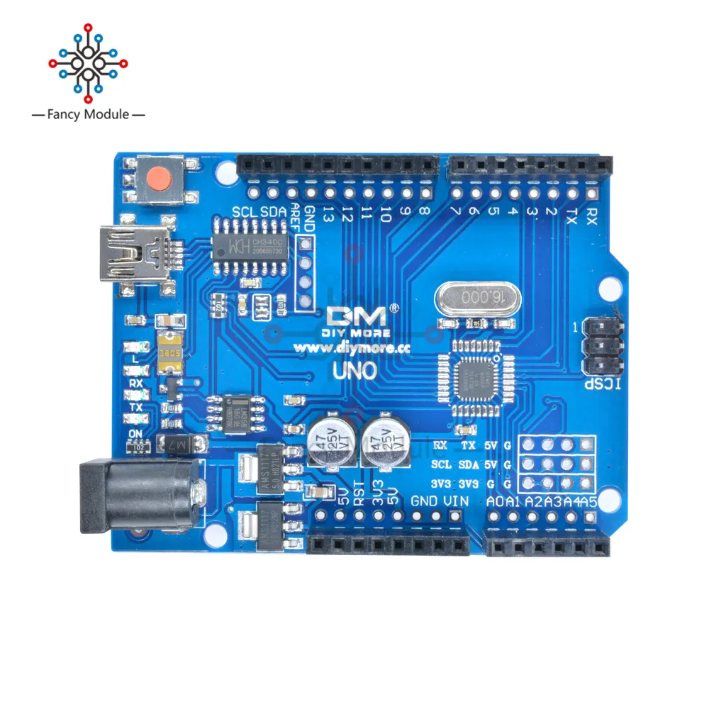Плата USB UNO R3 ATmega328P CH340G микроконтроллер CH340 сменный ATmega16U2 без кабеля USB|microcontroller