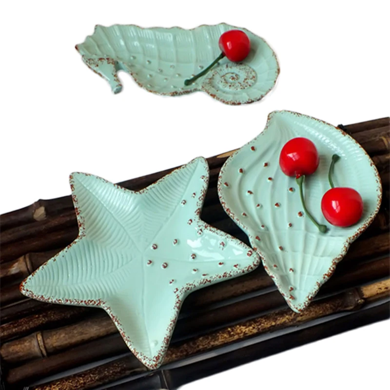 3 шт. керамические тарелки для суши и морской звезды|Блюдца тарелки| |