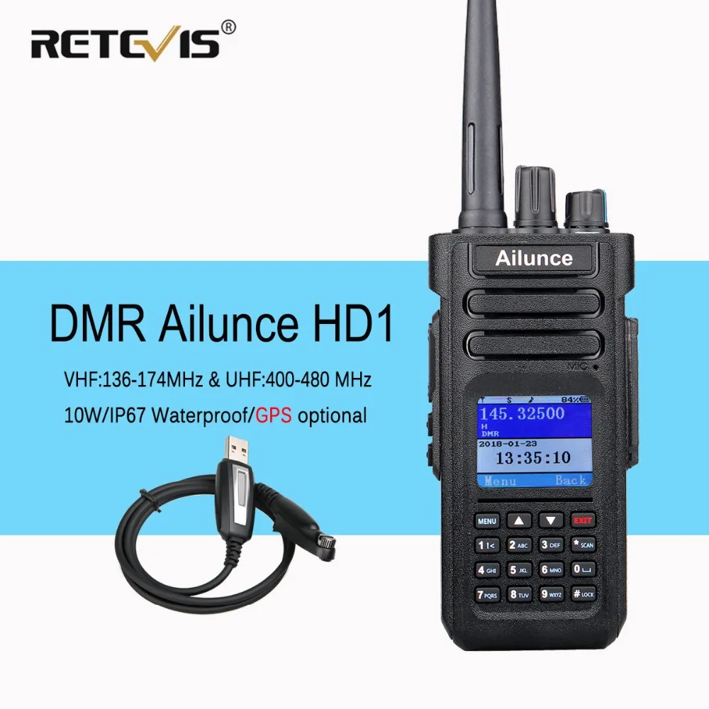 Двухдиапазонный радиоприемник DMR Ham Retevis Ailunce HD1 GPS цифровая рация УКВ ДМВ