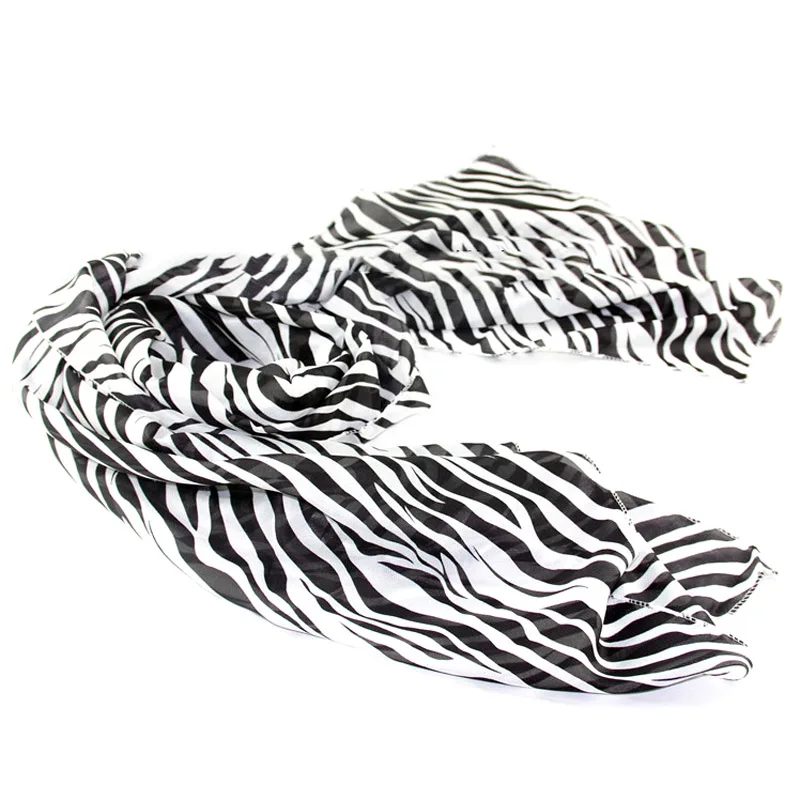 Модный женский шарф с принтом в виде животных длинный большой полоску шифоновые