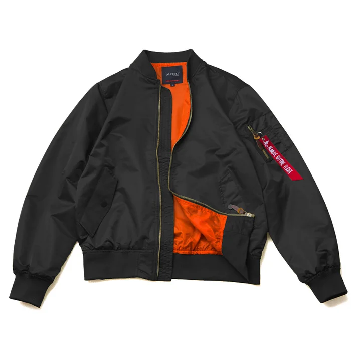 Black Bomber Jacket Классический Ma1 курточка бомбер мужская Весенняя хип-хоп негабаритная куртка пилот Мужская Хип-Хоп Уличная Ретро ветровка - Цвет: Black Bomber Jacket