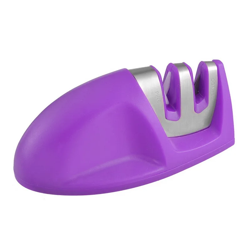 Purple Hifuar кухня быстрая профессиональная кухня 3 этапа точилка нож шлифовальный станок Нескользящая силиконовая резина дропшиппинг - Цвет: Purple
