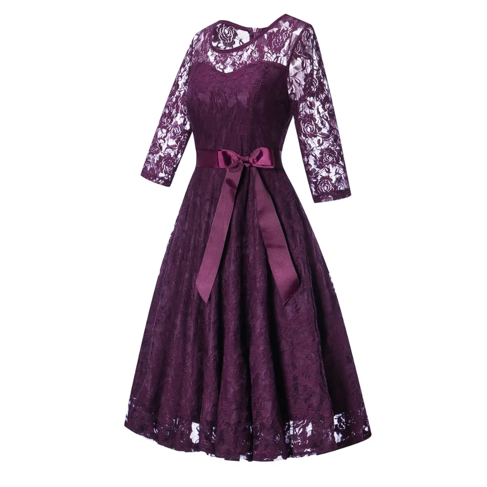 OML 516Z # короткие фиолетовые кружевные платья подружки невесты с круглым вырезом и