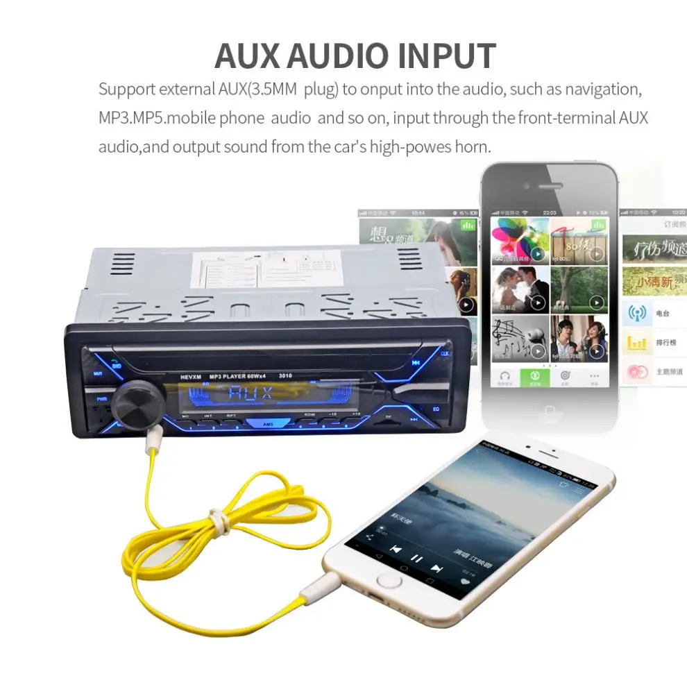 Автомобильный мультимедийный плеер 12 в стерео-магнитола с Bluetooth разъемом Aux/SD/USB