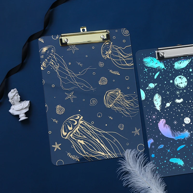 Прозрачная папка для документов Yiwi Starry Sky A4 прищепка доска студентов