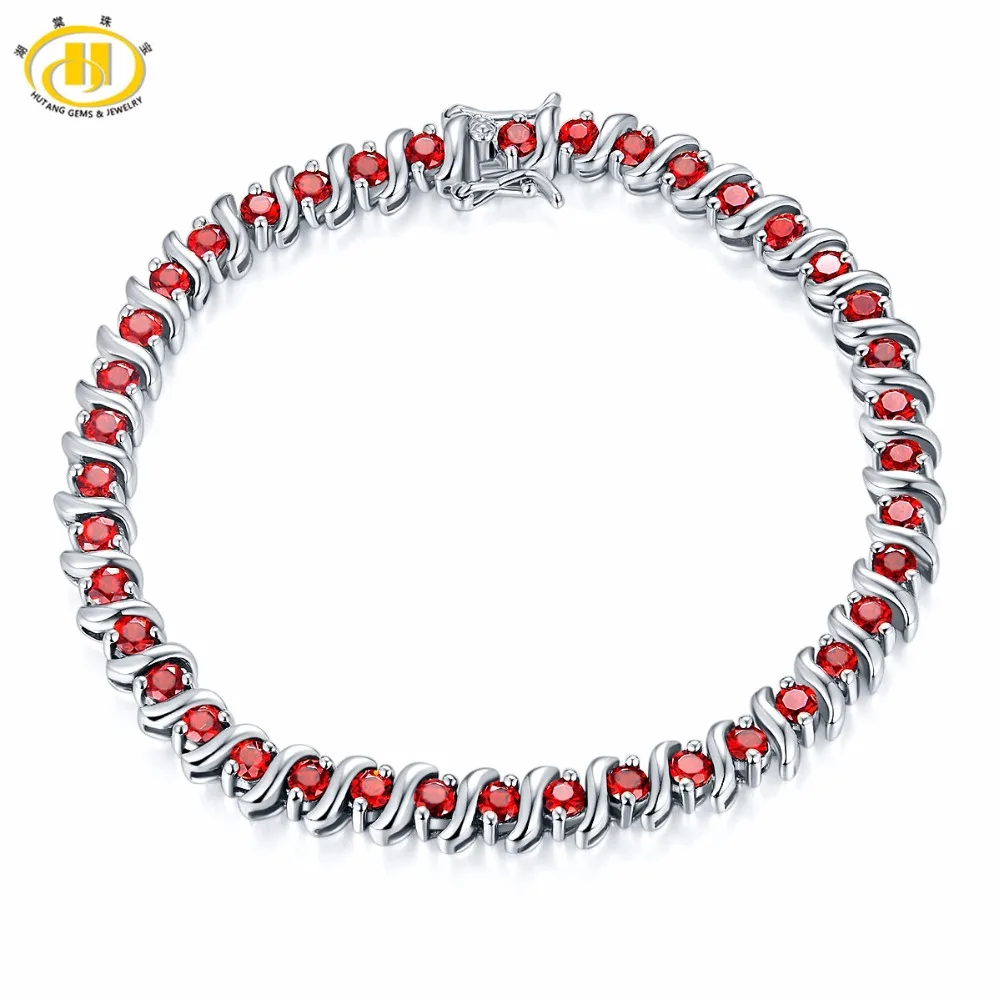 Женский браслет из серебра 925 пробы с натуральным гранатом 7 25 карата|bracelets for|bracelets