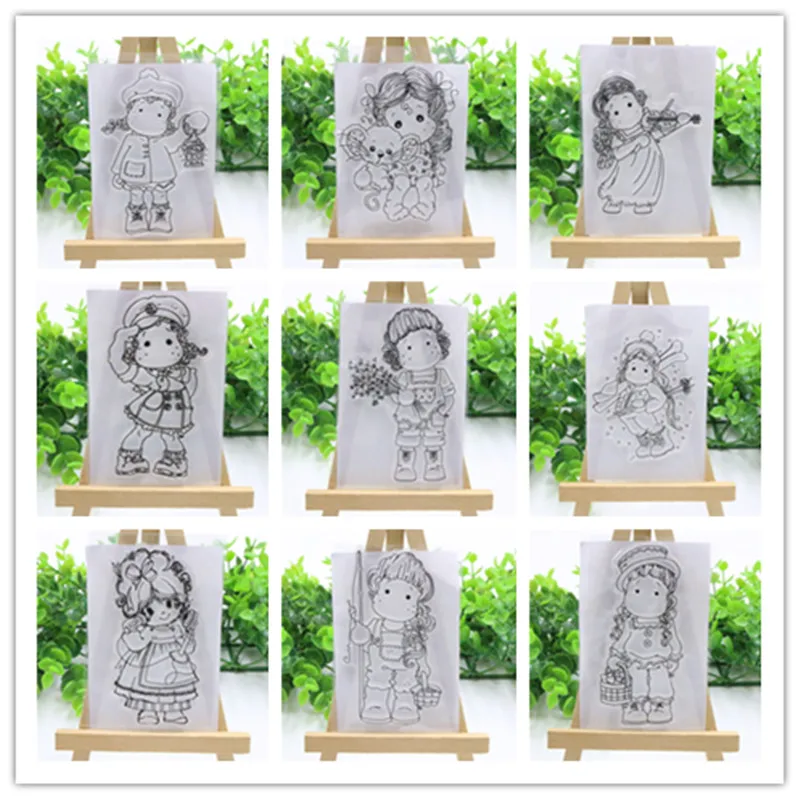 2018 Новинка милая девушка Прозрачный Очистить резиновый штамп силиконовый