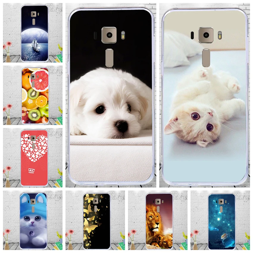 J&ampR Soft Silicone Cover For Asus ZenFone 3 ZE520KL Case Pattern KL/ZE 520 KL Phone Bag Zenfone ZE Cases Printing |