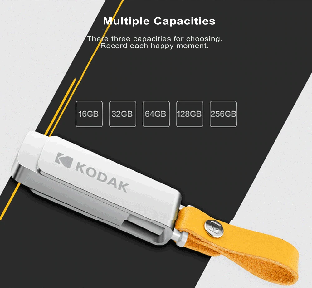 Kodak K133 флеш-накопитель USB 3,0 металлический USB флеш-накопитель 16 ГБ 32 ГБ 64 Гб карта памяти USB 3,1 128 ГБ U диск 256 ГБ Флешка USB флешка