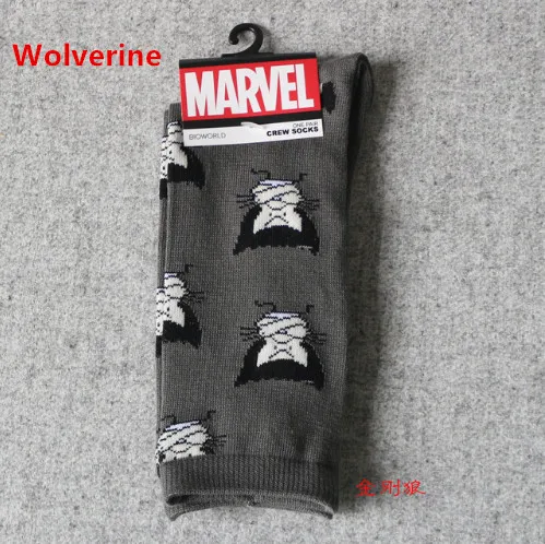 wolverine Marvel носки из комиксов Дэдпул Каратель мультфильм гольфы для женщин мужчин носки для девочек Железный человек Капитан Америка человек паук повсе - Цвет: wolverine