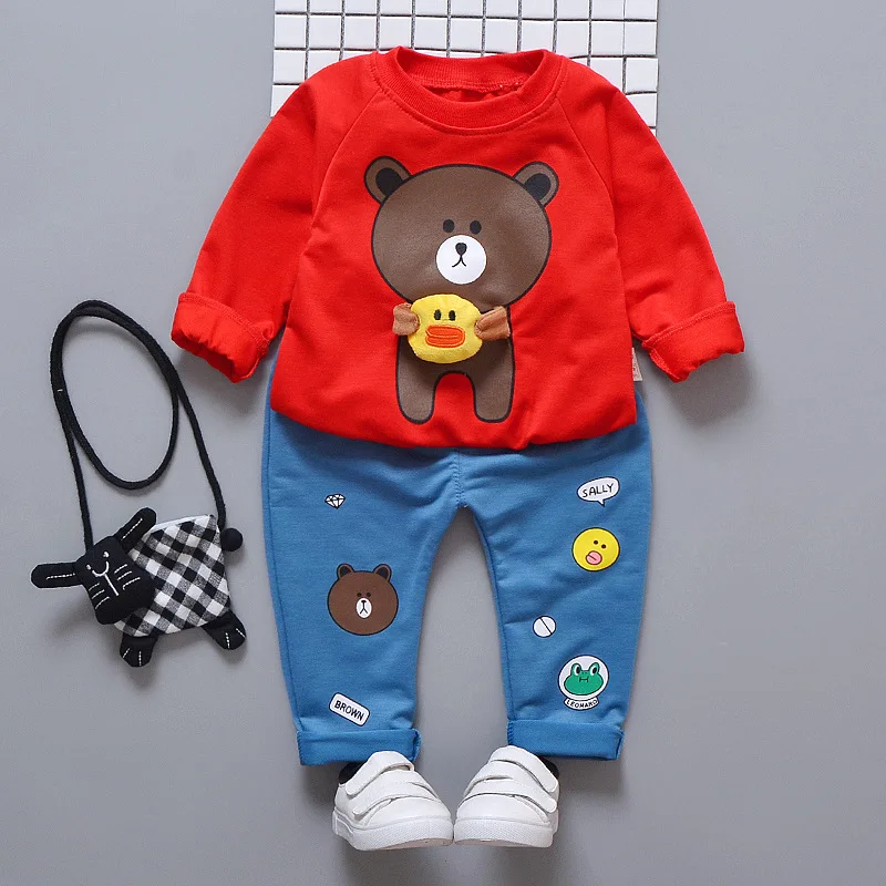 DIIMUU 1-4 годы детская одежда на весну-осень комплект из хлопка для новорожденных