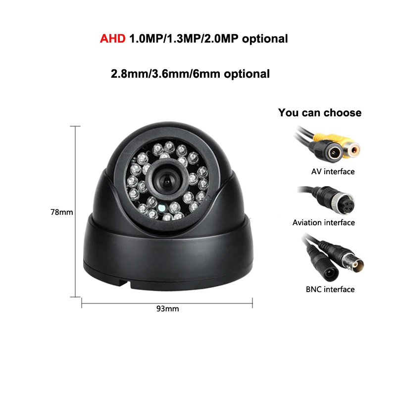AHD 1.0MP камера для школьного автобуса 3 6 мм CCD ИК ночного видения Крытая фронтальная