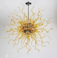 girban free shipping amber chandeliers in the living room led kitchen accessory hand blown glass chandelier for bedroom gold