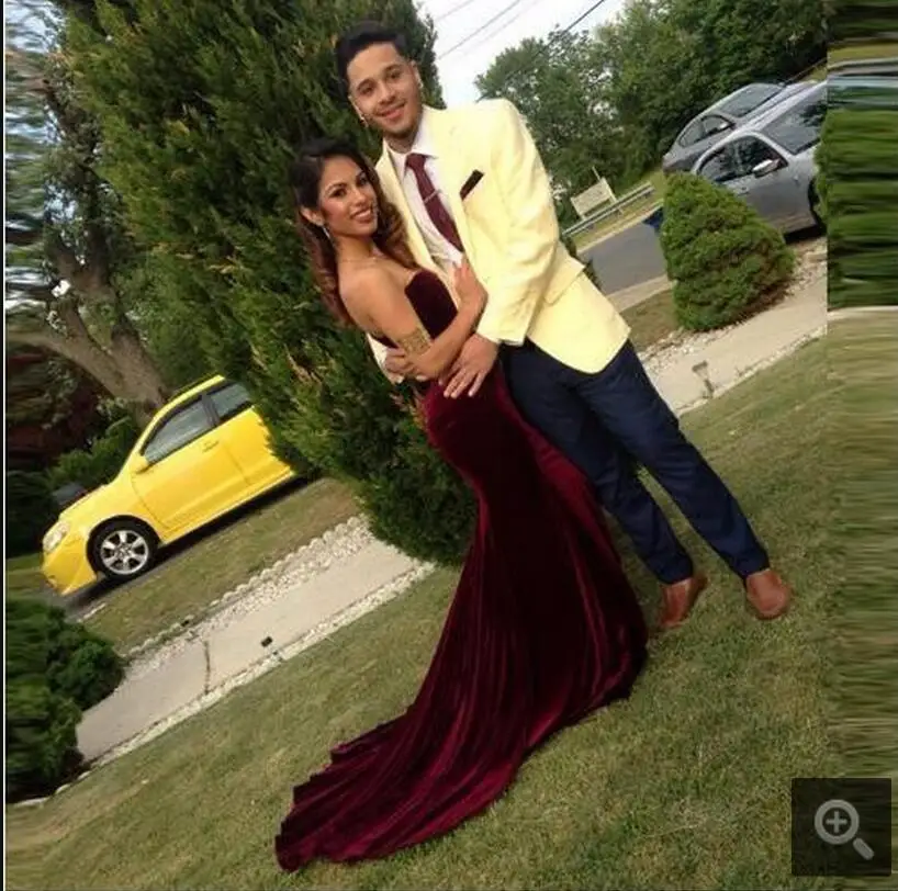 Modest Burgundy Velvet Mermaid Evening Dresses Custom Made Sweetheart Long evening Gowns formal celebrity dresses 2017 | Свадьбы и