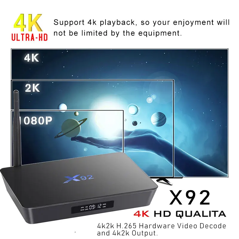 X92 ТВ приставка Android 7 1 3 ГБ 32 Amlogic S912 Octa Core5G Wifi 4K BT4.0 H.265 двойной Google Play Youtube Smart tv