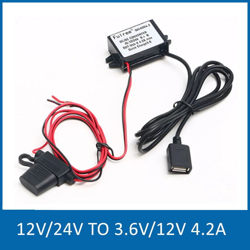 Usb Питание преобразователь DC/DC Step down 12V24V до 3 7 12 В Водонепроницаемый автомобильное