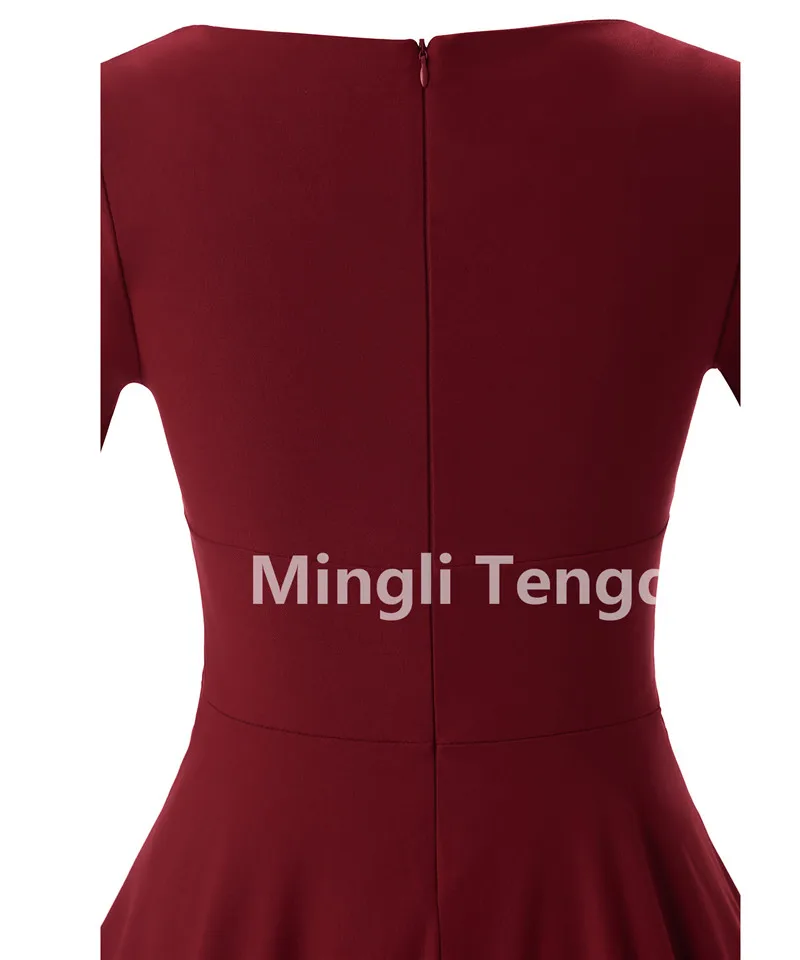 Mingli Tengda Vintage Red wine Bridesmaid Dress Wedding Party Elegant Solid Color Women Green Dresses New | Свадьбы и торжества