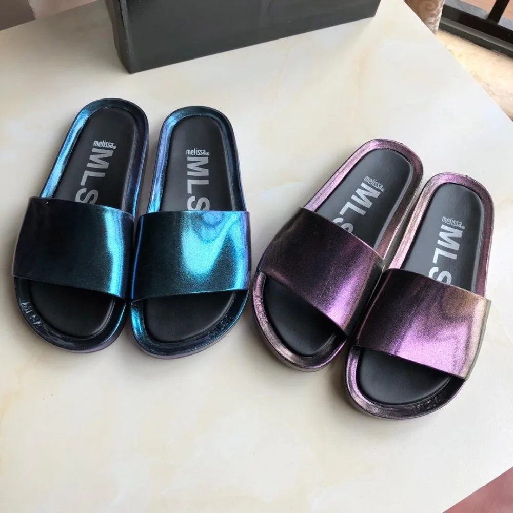 

Melissa Women Beach Slippers 2019 Summer Flat Shoes Woman Slip On Slides Female Slip On Sandals Girls Outdoor Melissa Slipper