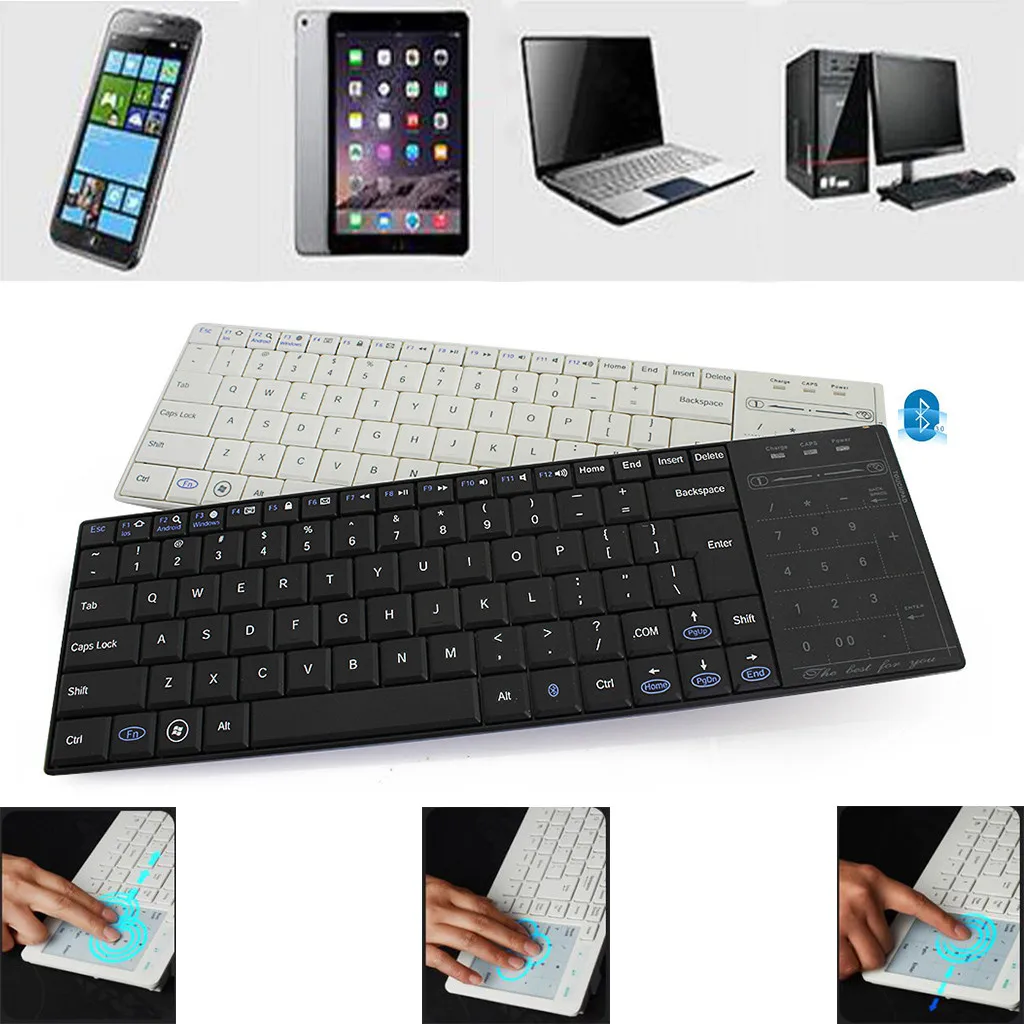 Беспроводная мультимедиаклавиатура с двумя Bluetooth ModeDigital Touchpad ответ раздвижная