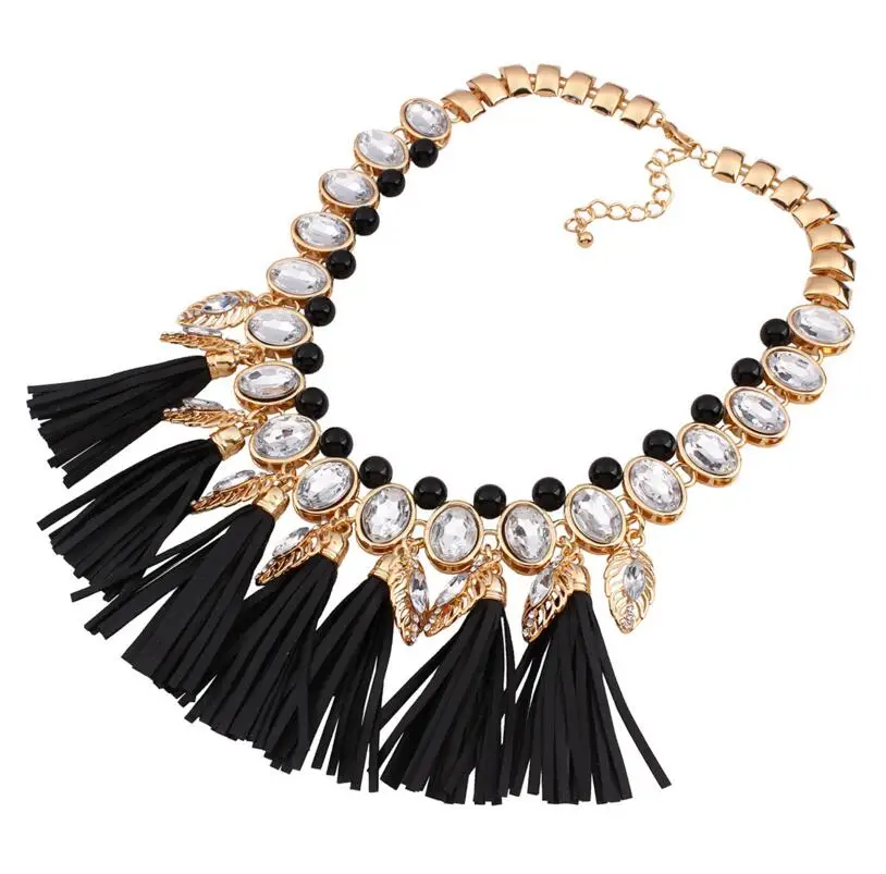 Массивные ожерелья из акрилового камня с кисточками гиперболы женская одежда