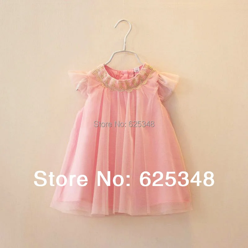 

Retail girl birthday dress 2017 children clothes baby girls dress princess girls dress for summer pink 2-6T
